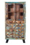 GINER Y COLOMER Vitrine exclusive en bois recyclé multicolore